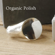 Sand Cast Silver Oval Signet Ring