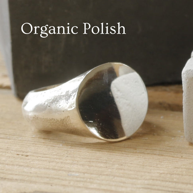 Sand Cast Silver Oval Signet Ring