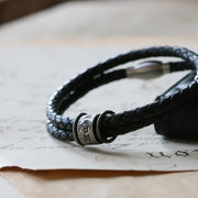 Hammered Black Story Bracelet