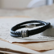 Hammered Black Story Bracelet