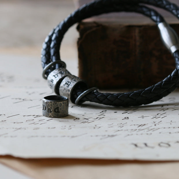 Hammered Black Story Bracelet