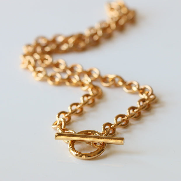 Solo Gold Vermeil T-Bar Necklace