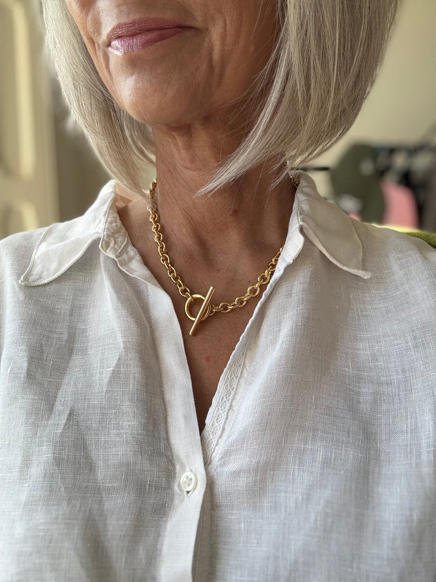 Solo Gold Vermeil T-Bar Necklace