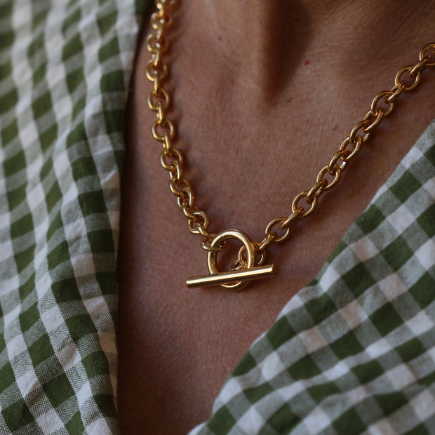 Solo Gold Vermeil T-Bar Necklace