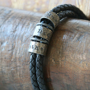 Hammered Black Story Bracelet