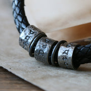 Hammered Black Story Bracelet