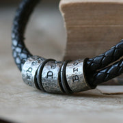 Hammered Black Story Bracelet