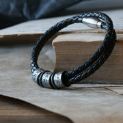 Hammered Black Story Bracelet