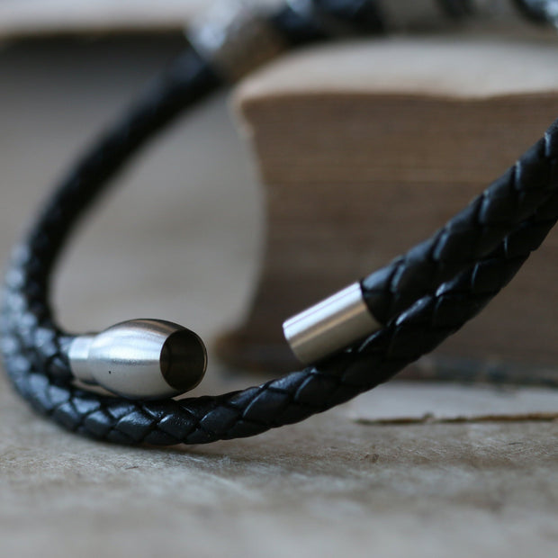 Hammered Black Story Bracelet