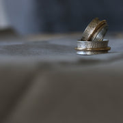 Single Gold Band Toad Texture Spinning Ring