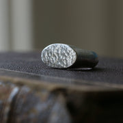 Sand Cast Silver Oval Signet Ring