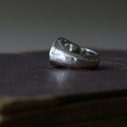 Sand Cast Silver Oval Signet Ring