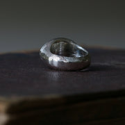 Sand Cast Silver Oval Signet Ring