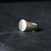 Sand Cast Silver Oval Signet Ring