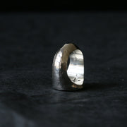 Sand Cast Silver Oval Signet Ring