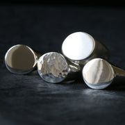 Sand Cast Silver Oval Signet Ring