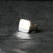 Sand Cast Silver Square Signet Ring