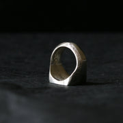 Sand Cast Silver Square Signet Ring