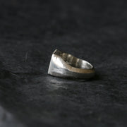 Sand Cast Silver Square Signet Ring
