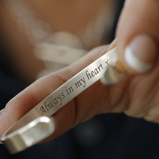 Personalised Silver Cuff Bracelet