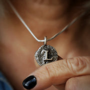 Sand Cast Silver Letter Necklace