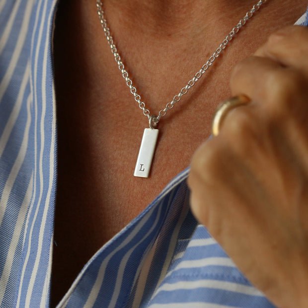 Personalised Initial Ingot Bar Necklace