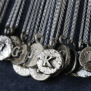 Sand Cast Silver Letter Necklace