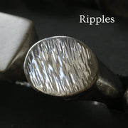 Sand Cast Silver Oval Signet Ring