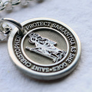 Personalised Silver Saint Christopher Pendant