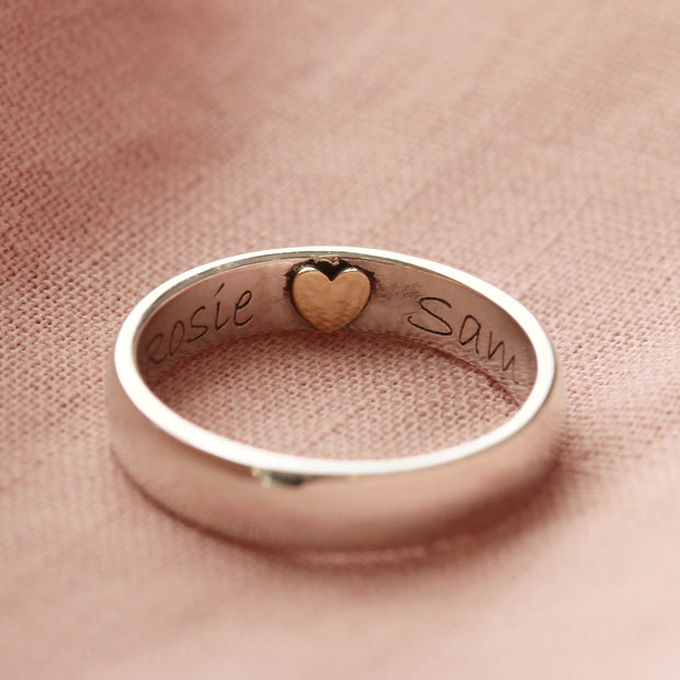 Heart Imprint Personalised Ring