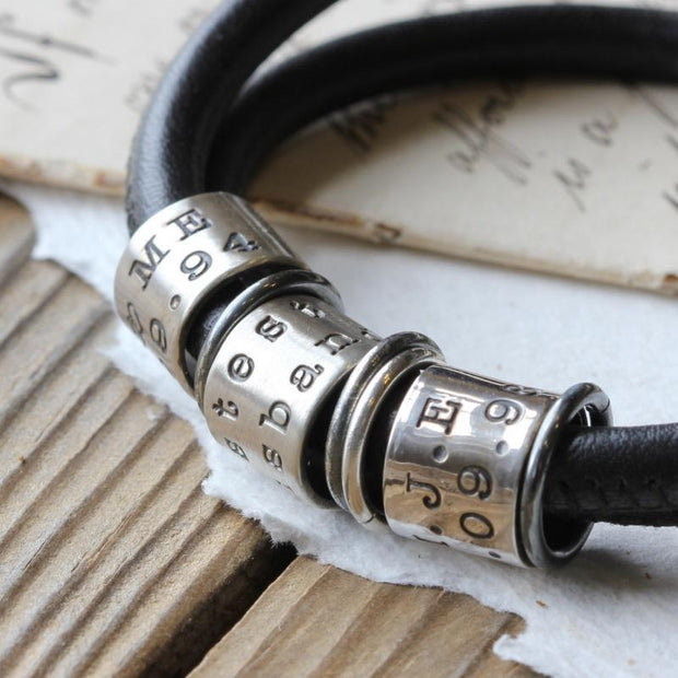 Individual Hand-stamped Silver Story Beads