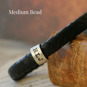 Personalised Classic Silver and Leather Bracelet