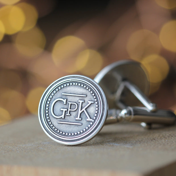 Three Initial Monogram Cufflinks