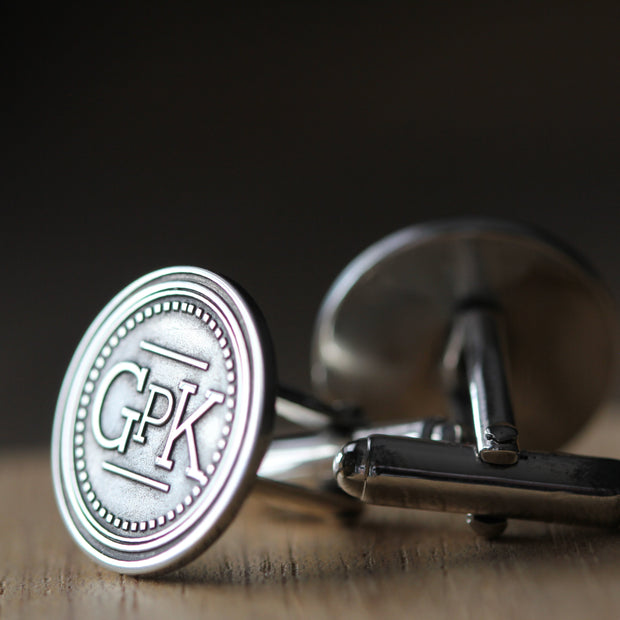 Three Initial Monogram Cufflinks
