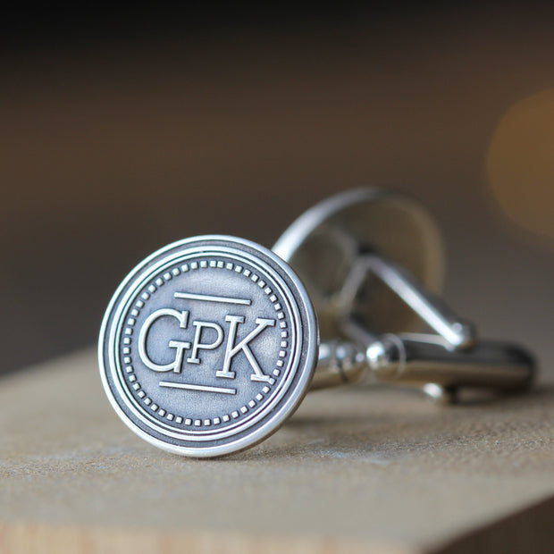 Three Initial Monogram Cufflinks